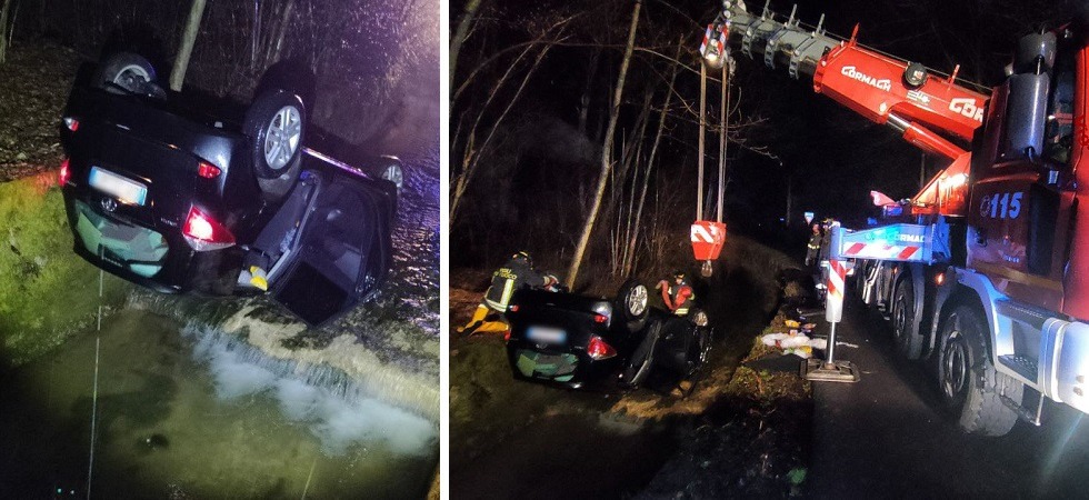 Esce di strada con l’auto che si ribalta nella roggia: una famiglia finisce all’ospedale